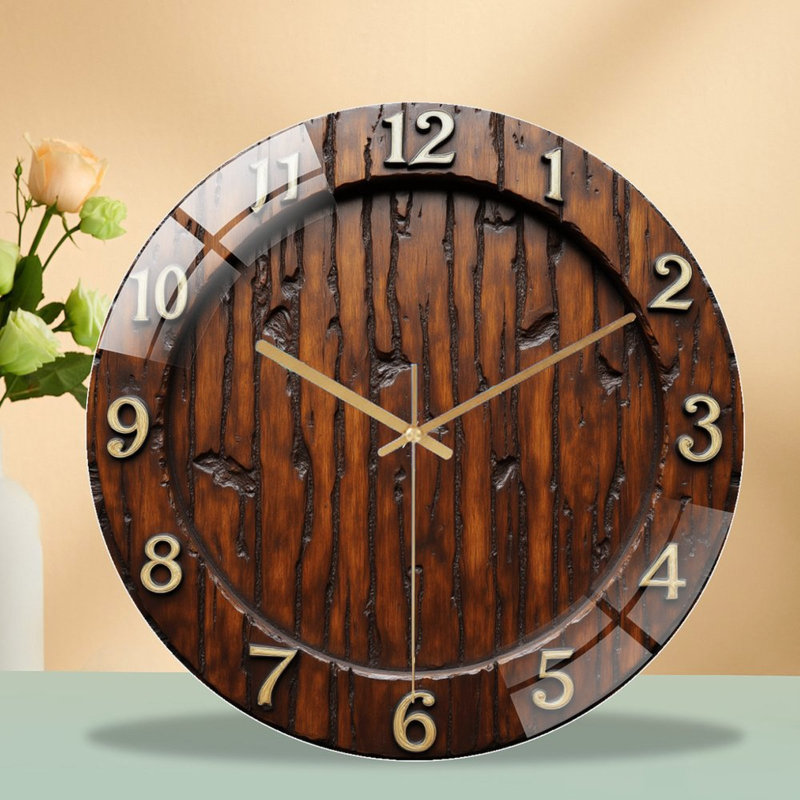 Horloge murale rustique en bois 12 po