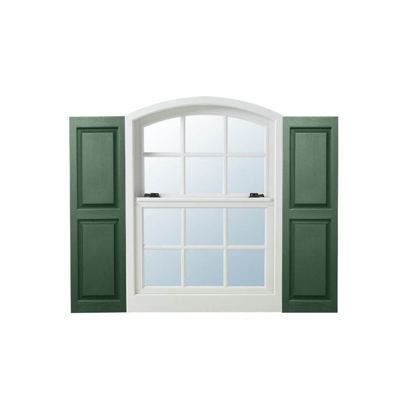Paire de volets avec panneaux en vinyle surélevés standard, Vert, 60 po x l 12 po x P 1 po