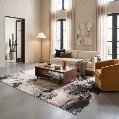 Lafi Collection Anthracite/Dark Grey Transitional Abstract Area Rugs