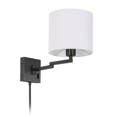 Bras pivotant chromé satiné à 1 lumière à intensité variable Hillerod