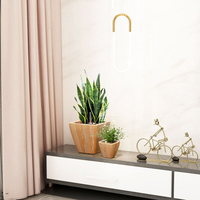 Ensemble de 2 pots à fleurs avec réservoir pour l'intérieur et l'extérieur - Bois clair - Cône carré
