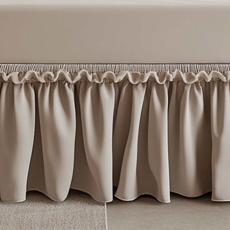 Beige Ruffled Bed Skirt Soft Bed Wrap