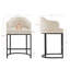 27" H Counter Height Bar Stools Set of 2, Modern Counter Stools with Curved Backrest and Arms, Black Metal Frames, Linen Fabric Upholstered Barstools for Kitchen Island, Home Bar-1520518926