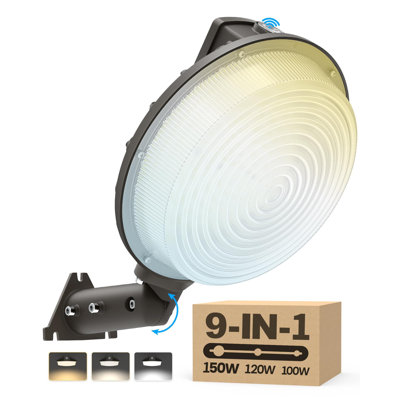 LED Barn Light With Adjustable Wattage & Colour Temperature, 22500LM, Dusk To Dawn Photocell & Timed Dimming, IP65 Waterproof ETL Listed Security Flood Light For Yard, Garage, Warehouse
