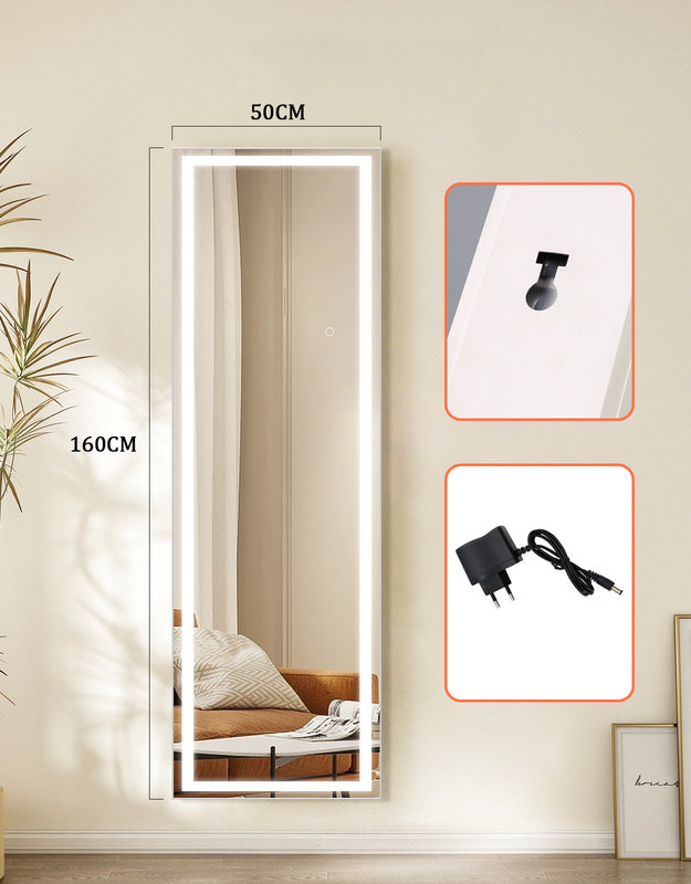 Aluminium Rectangle Freestanding Full Length Mirror