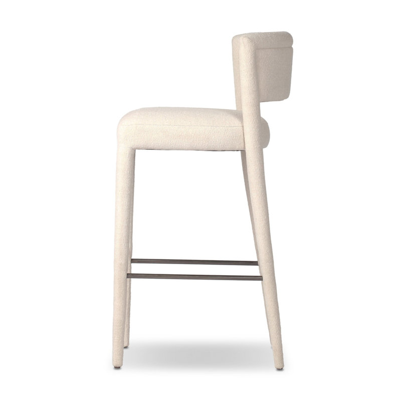Beverly Upholstered Bar Stool, Crypton Wayfarer Snow, Bar Stool (31.5" Seat Height)