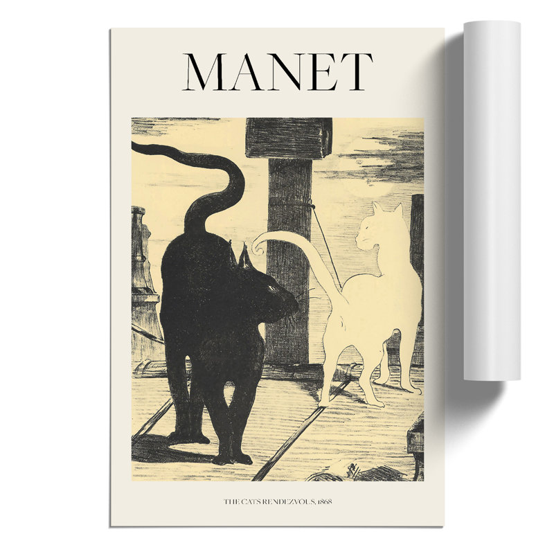 The Cats Rendezvous Print by Edouard Manet - Frameless Print, 30cm H x 21cm W x 0.1cm D