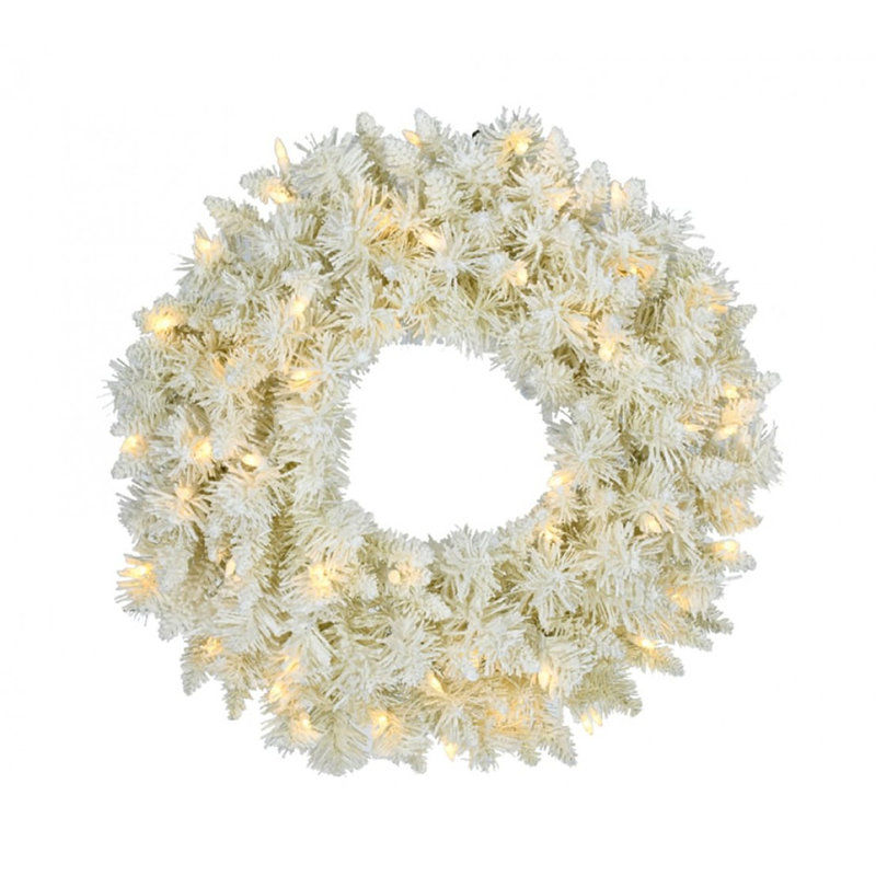 Couronne blanche à DEL floquée
