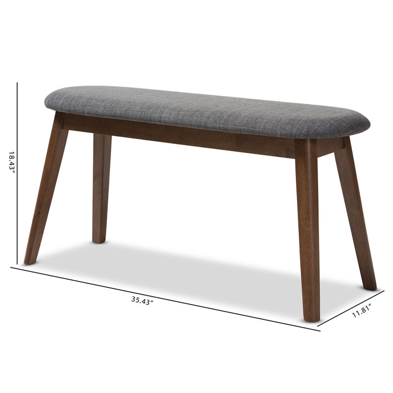 Cronin Polyester Blend Upholstered Bench, Dark grey