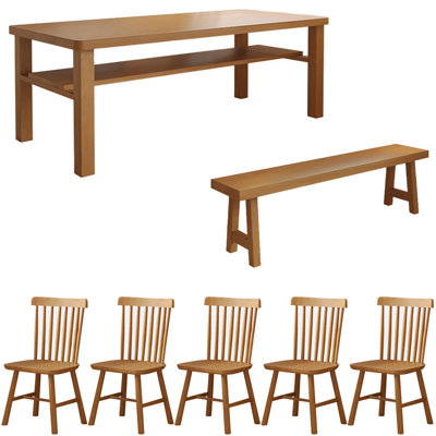 Modern simple solid wood dining table set.