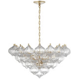 Julie Neill Caselli 36" Basket Chandelier with Clear Glass