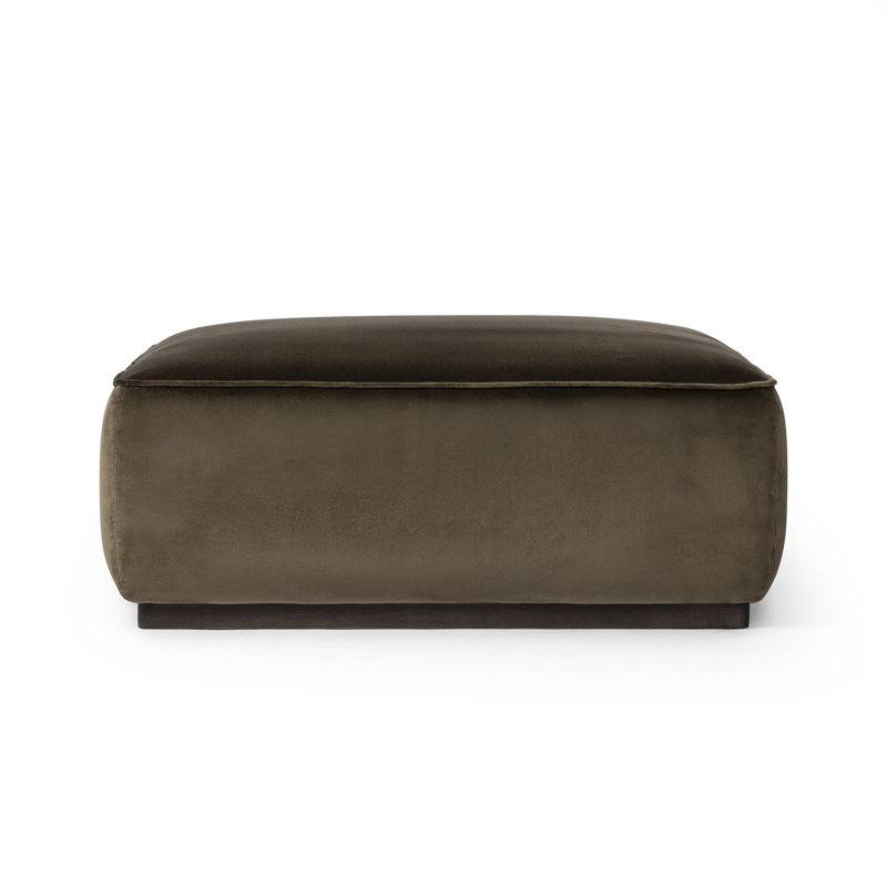 Anastas 36" Square Upholstered Ottoman, Balkan Ochre Rayon / Viscose