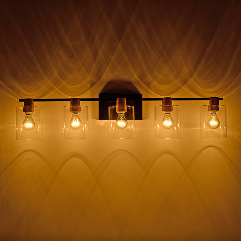 Luminaires de meuble-lavabo élégants avec finition en métal au fini mat pour salle de bain, cuisine et chambre à coucher avec abat-jour en verre