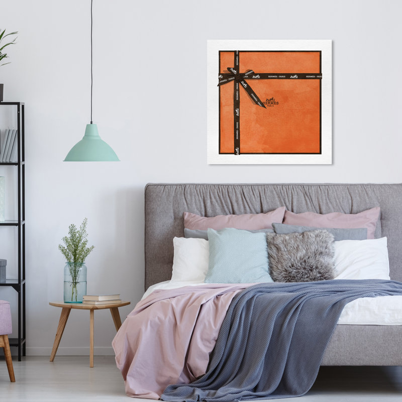 30" x 30" Orange and Black Canvas Print Wall Art