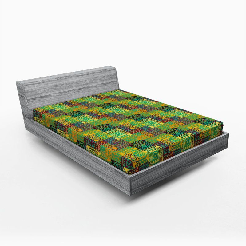 Microfiber Geometric Fitted Sheet, Full Fitted Sheet