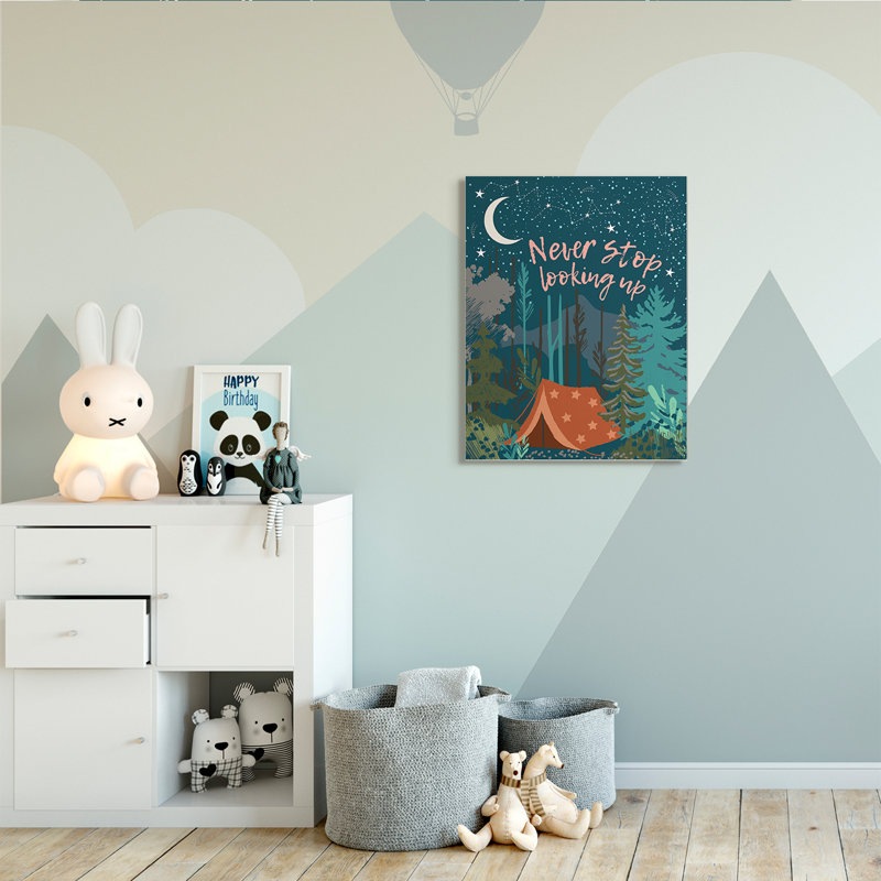 Never Stop Look Up Up, ciel nocturne, Toile tendue, H 40 po x l 30 po x 1,5 po