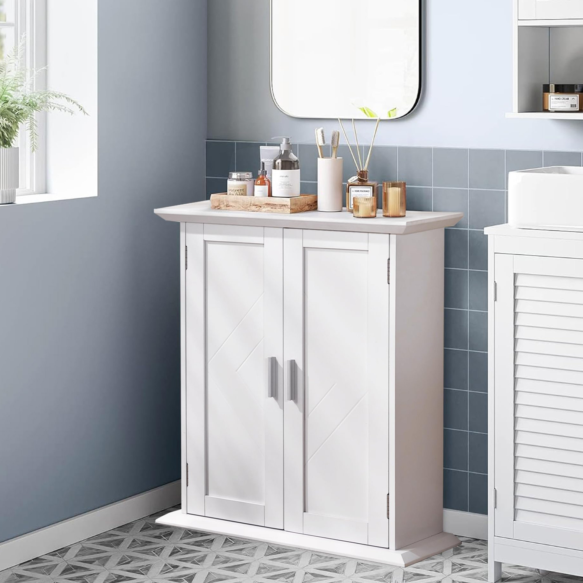 Lark Manor™ Double door freestanding bathroom floor cabinet | Wayfair