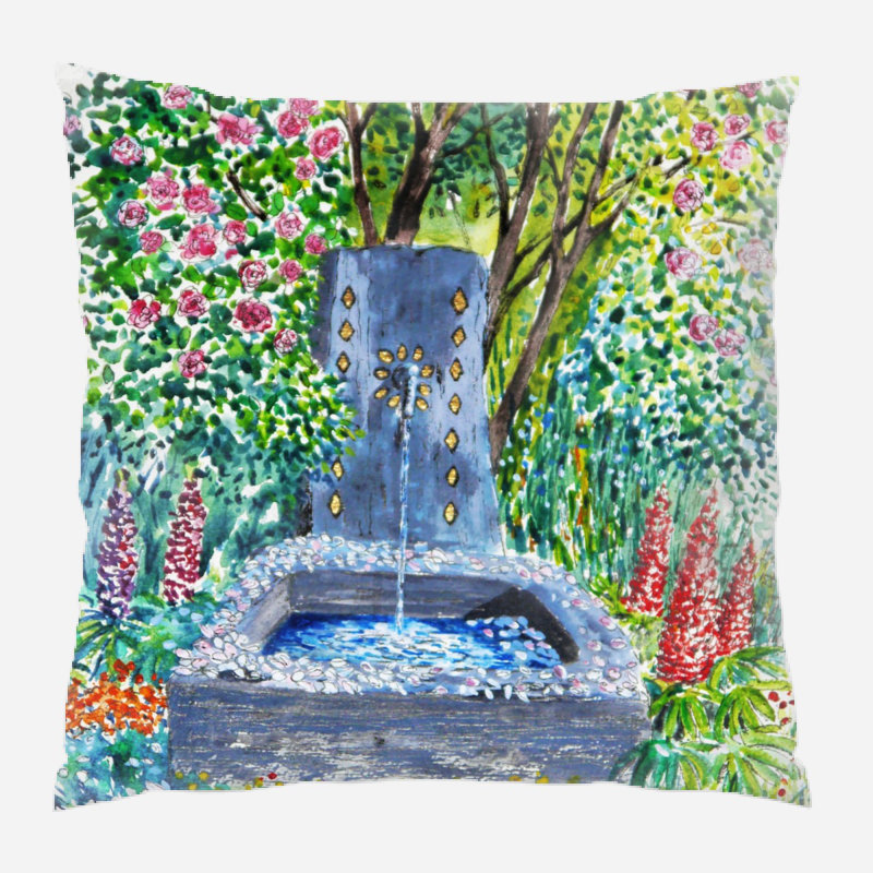 Coussin décoratif aquarelle, Microsuède, Intérieur