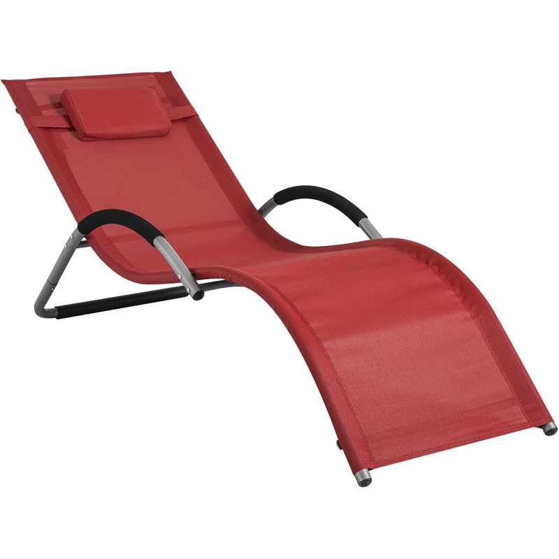 Single Chaise with Cushions, Red