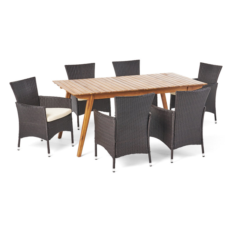 Ensemble repas 7 pièces avec coussins Manno