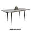 Table de salle à manger extensible, 47 po à 63 po, aspect marbre blanc, design minimaliste pour la cuisine et la surface texturée, structure en métal noir, convient à 2 à 6 convives