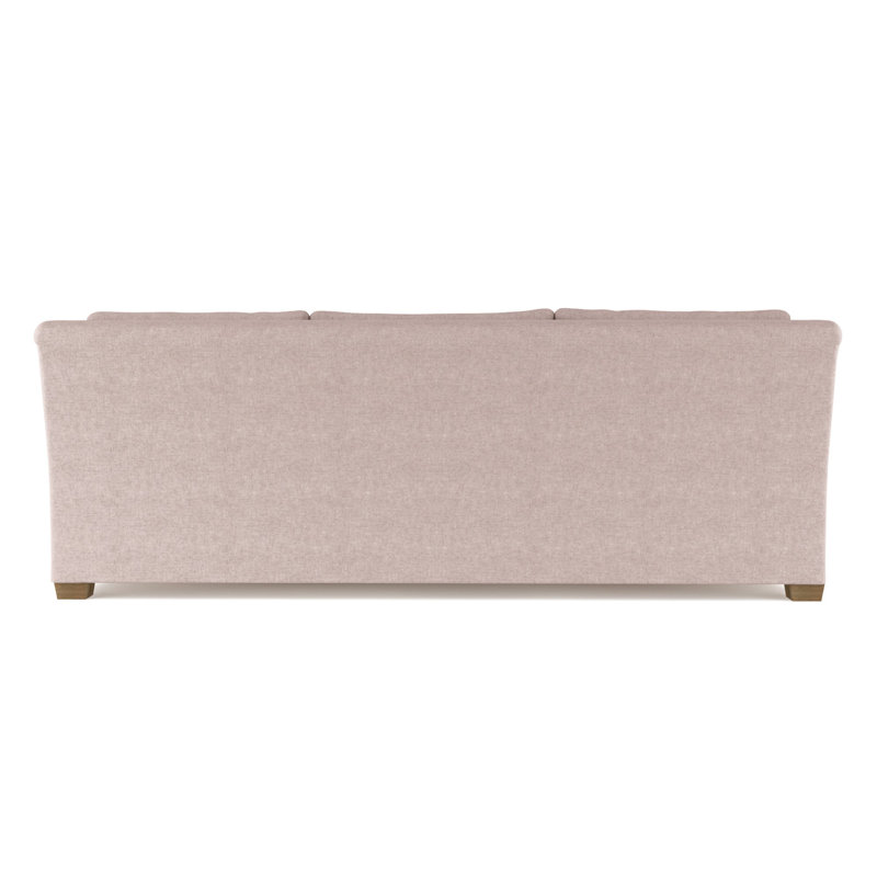 Thompson Rolled Slope-Arm Sofa, 32" H x 108" W x 46" D, Plush Velvet Blush, Weathered