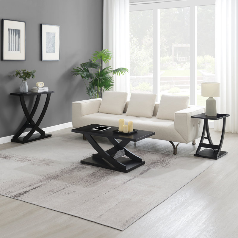 Table basse Arbri Criss-Cross, Noir
