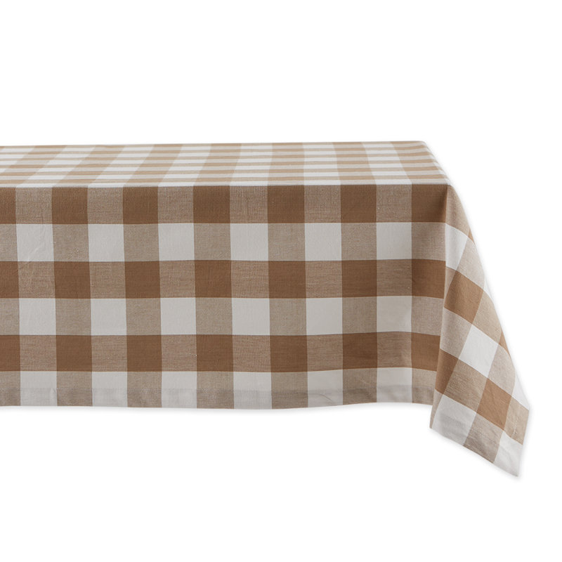 Estacia Checkered 100% Cotton Tablecloth, Red/Blue, Gingham, 84" L x 60" W