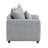 Gini Accent Chair with 3 Accent Pillows, Nailhead Trim, Gray Chenille