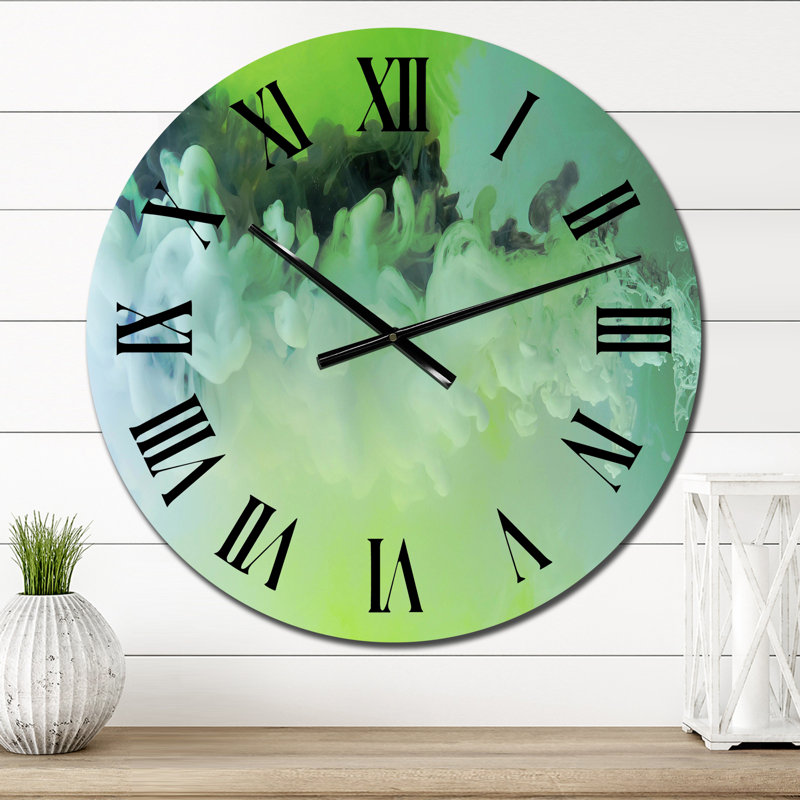 Horloge murale moderne Shades of Green, Surdimensionné