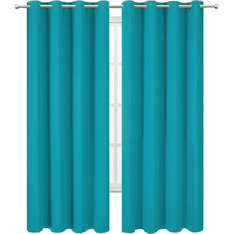 Erfried Blackout Curtain Pair, Turquoise, 52" W x 84" L