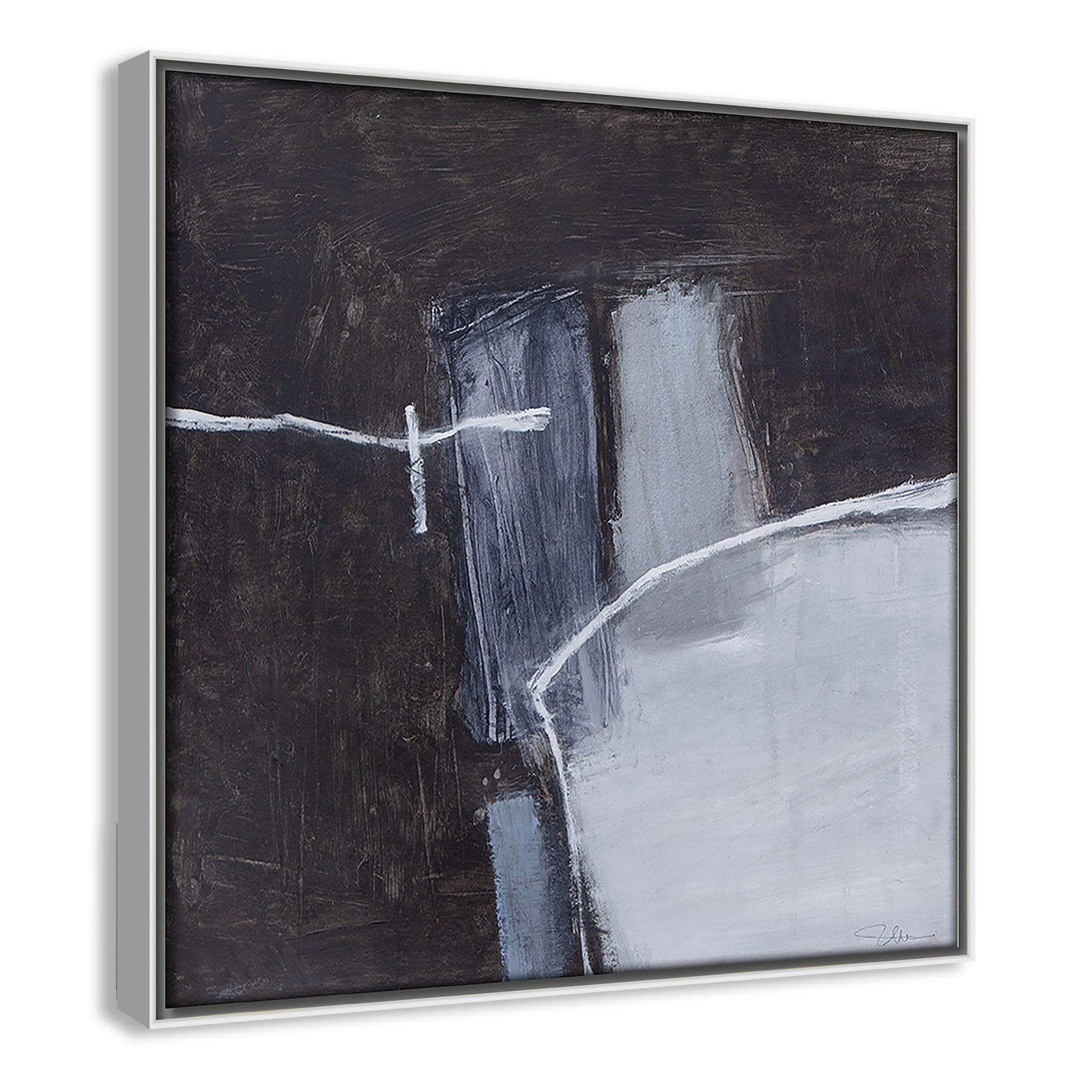 Graphite Gemstones I Print by Casa Fine Arts, White, 13.5" H x 13.5" W