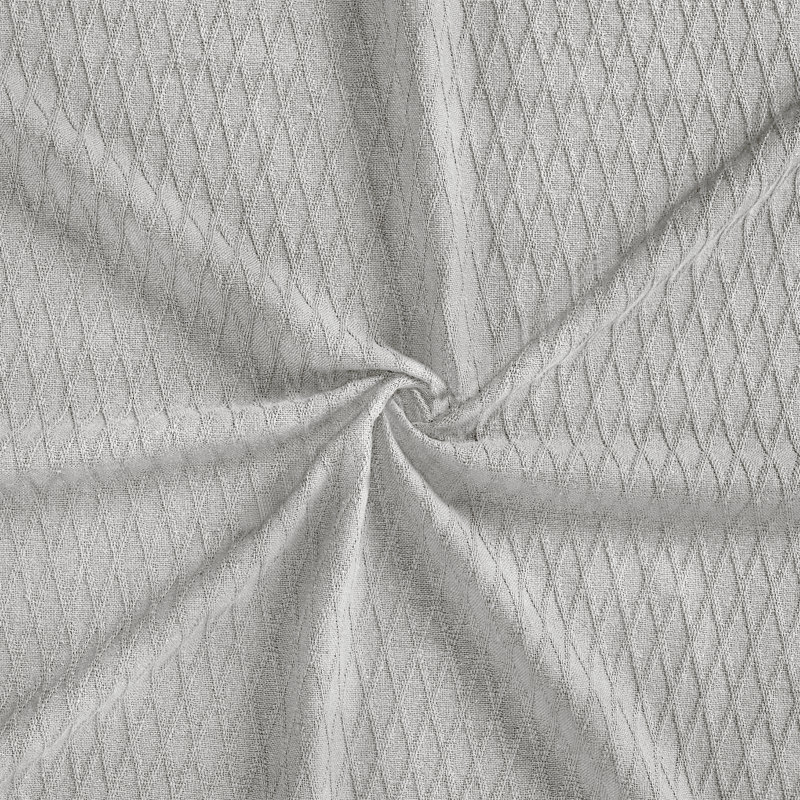 Jeté toutes saisons 100% coton Diamond Weave, Très grand lit, Platine