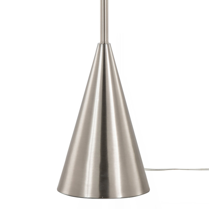 Lampe sur pied contemporaine 64 po en nickel brossé avec abat-jour en lin blanc 64 po