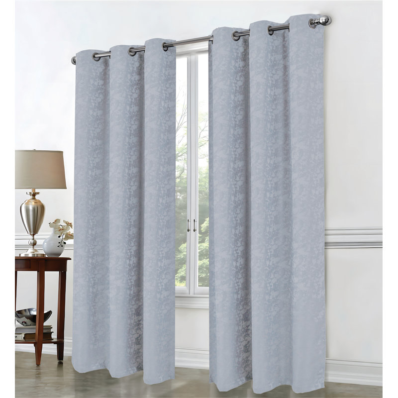 Calypso Shimmer Window Curtain Set, Grey