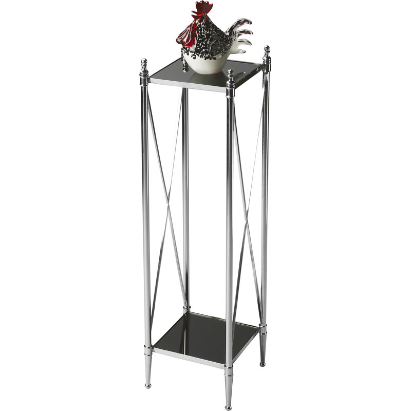 Deidre Glass & Metal Pedestal Plant Stand