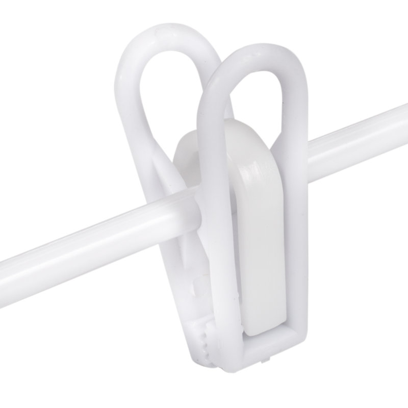 White Plastic Kids Clothes Hangers with Removable Clips, Set of 18