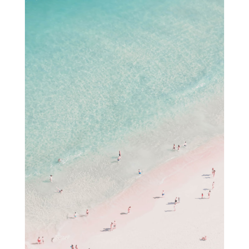 Beach Summer Love III - peinture sur toile tendue, H 36 po x l 24 po x P 1,25 po, Non, Cadre flottant érable