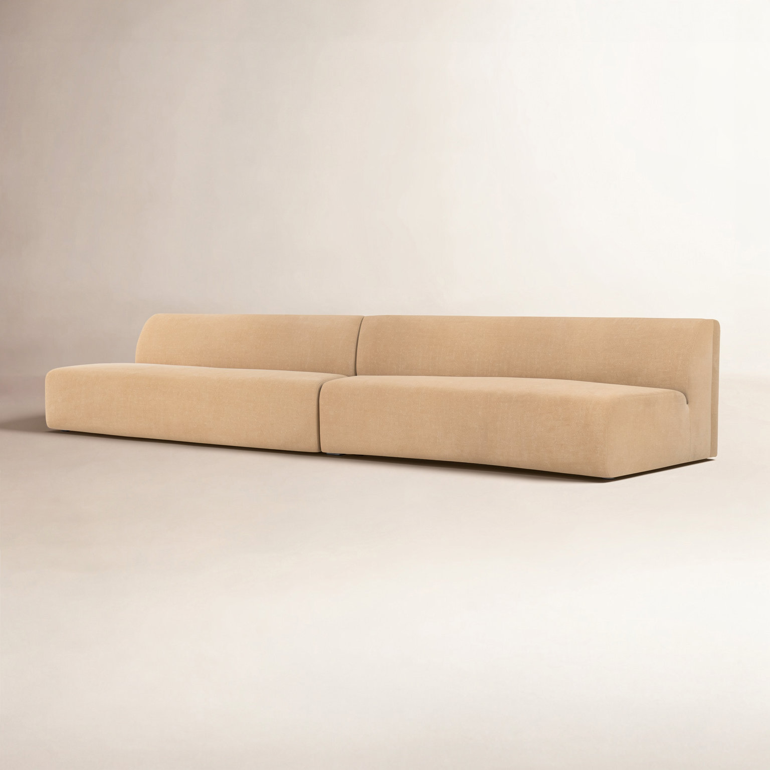 Naomi 2-Piece Wave Modular Sectional, Yellow