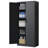 72" Metal Garage Storage Cabinets with Lock,Black Storage Cabinet with Doors and Shelves
