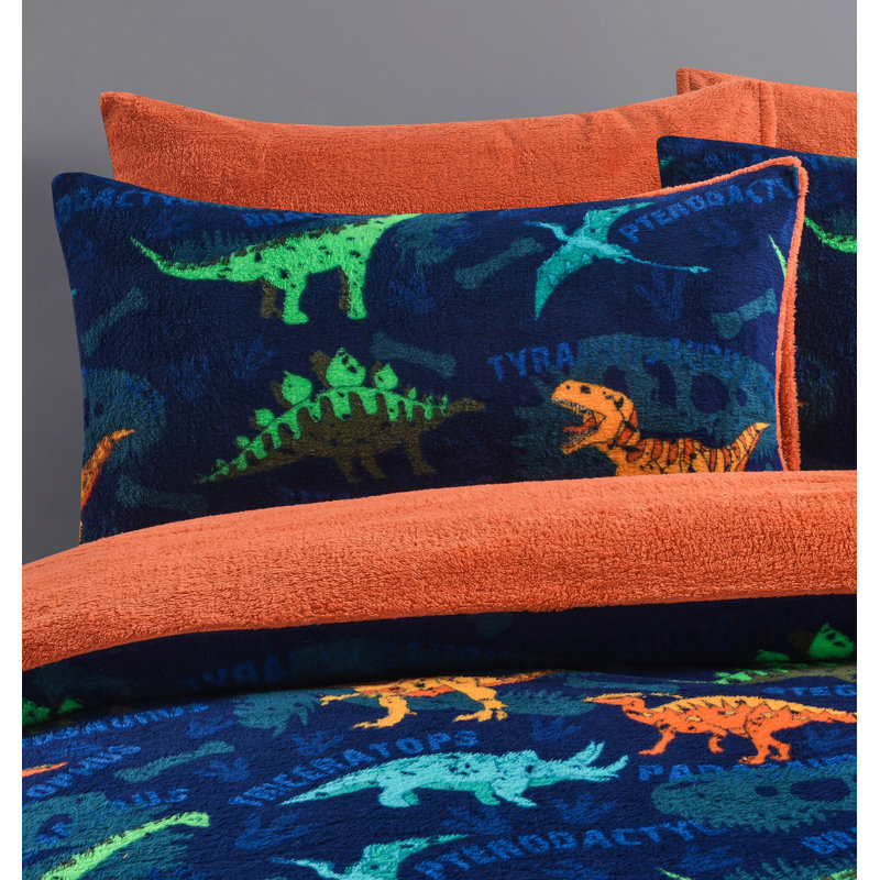 Velosso Dinosaur Blue Teddy Soft Cosy Fleece Duvet Set