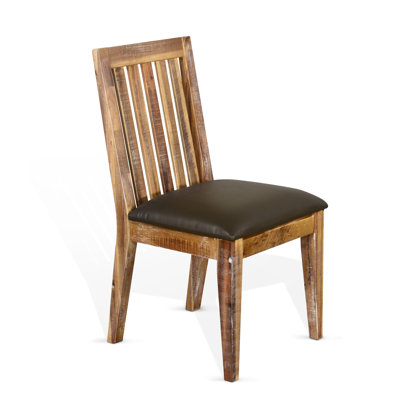 Southwick 20 " H Faux Leather Upholstered Acacia Solid Wood Side Chair