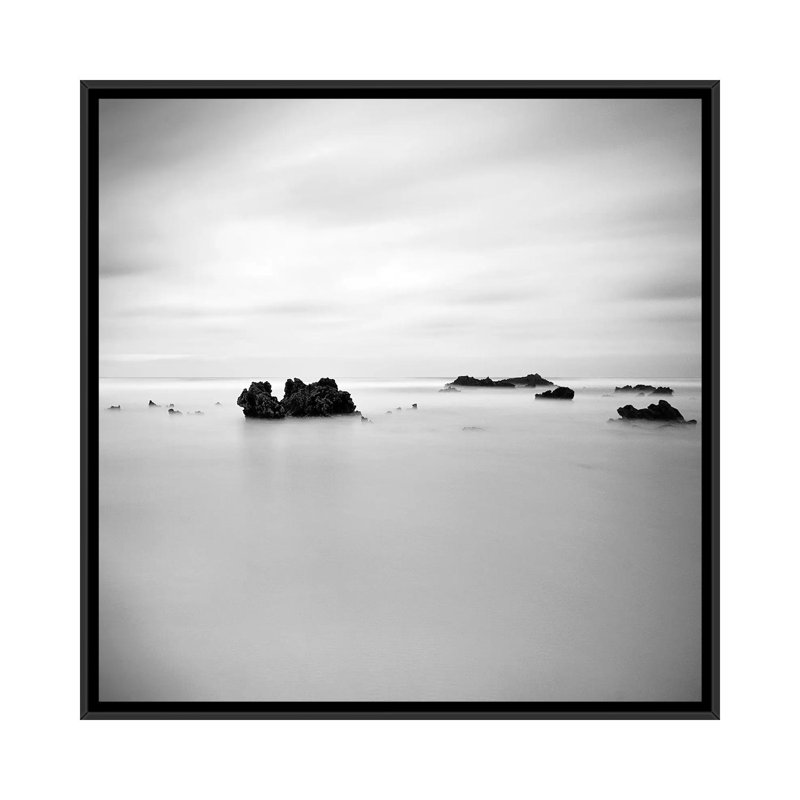 «Beach», reproduction de photo sur toile, H 18 po x l 18 po x P 1,5 po, Toile encadrée noire, Pas de tapis