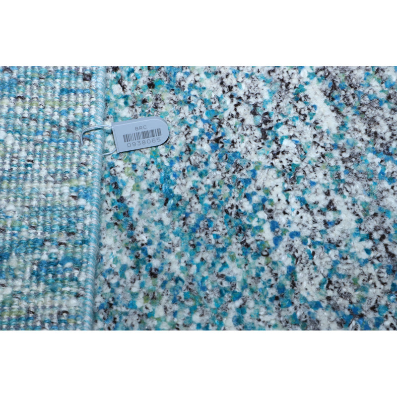 Hand-Knotted High-Quality Blue and Beige Runner, Runner 2'7" x 14'3"