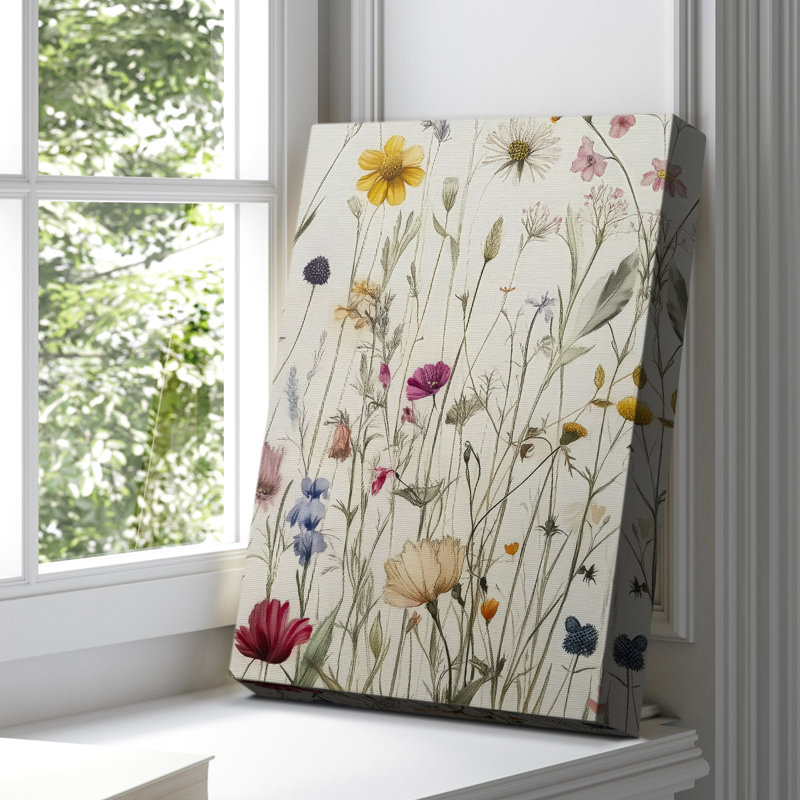 Toile tendue avec châssis floral Lxxxx - prêt à accrocher, H 27 po x l 18 po