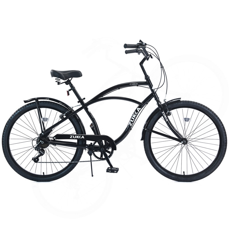 Vélo de plage 7 vitesses à 7 vitesses 26 pouces, Black