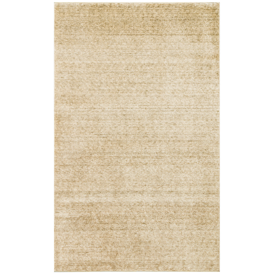 Quintavis Beige Flat Pattern Lyocell Machine Made Area Rug