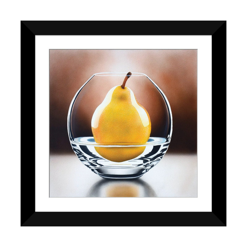 «The Pear Floats», impression d'art mural encadrée, 24" x 24", Framed Paper, Noir