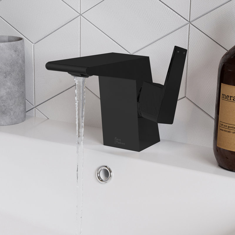 Robinet de salle de bain Carre, Noir mat