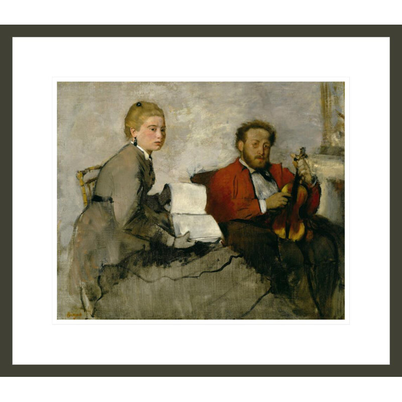 «Violinist and Young Woman» par Edgar Degas, impression giclée encadrée, H 17,75 po x l 20,27 po